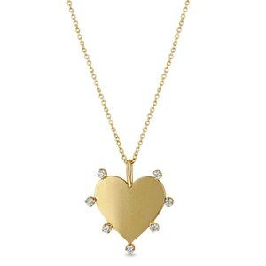 Zoe Chicco Gold Heart Pendant Necklace with Diamond Accents